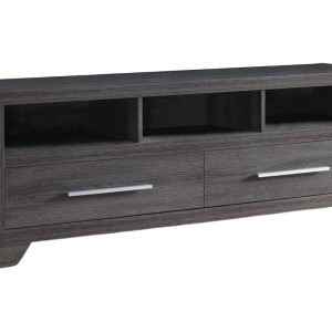 60" Gray Cabinet Enclosed Storage TV Stand