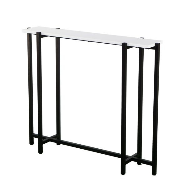 36" White and Black Frame Console Table - Image 3