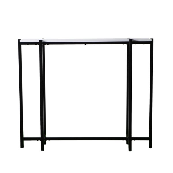 36" White and Black Frame Console Table - Image 4