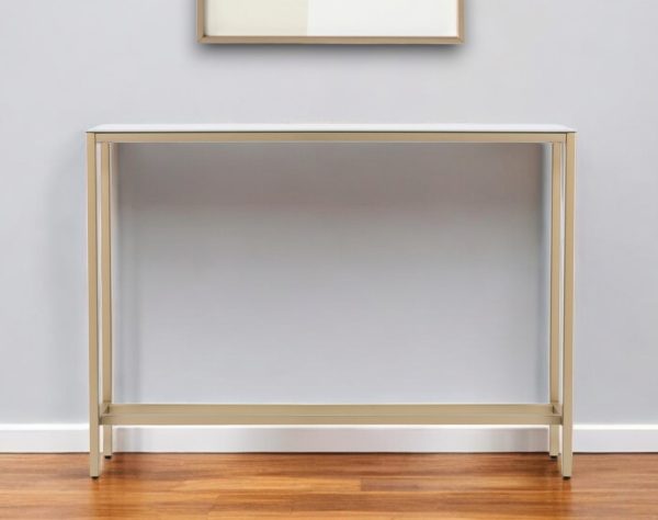 36" Silver and Gold Mirrored Glass Console Table