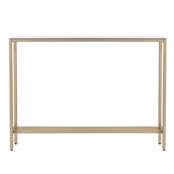 36" Silver and Gold Mirrored Glass Console Table - Image 2