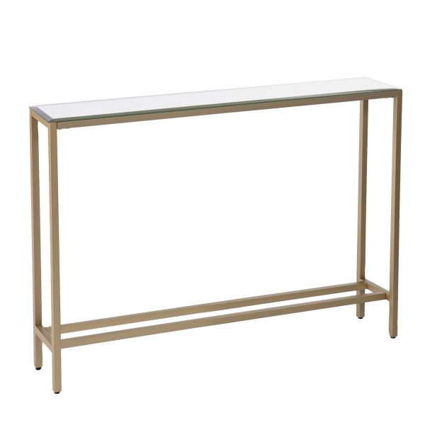 36" Silver and Gold Mirrored Glass Console Table - Image 3