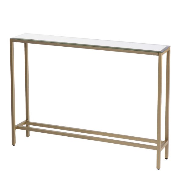 36" Silver and Gold Mirrored Glass Console Table - Image 4