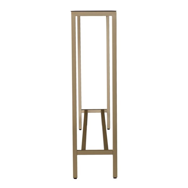56" Silver and Gold Mirrored Glass Console Table - Image 4