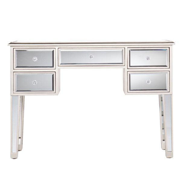 43" Silver Mirrored Glass Console Table And Drawers - Image 2