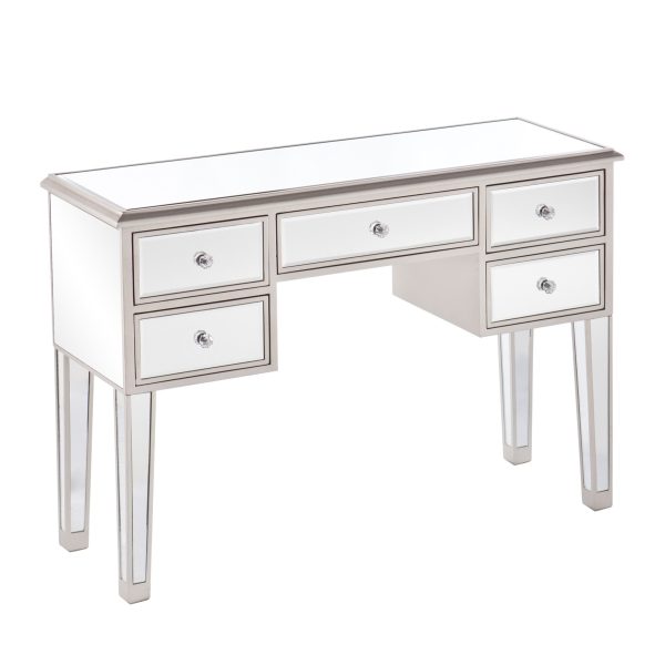 43" Silver Mirrored Glass Console Table And Drawers - Image 3