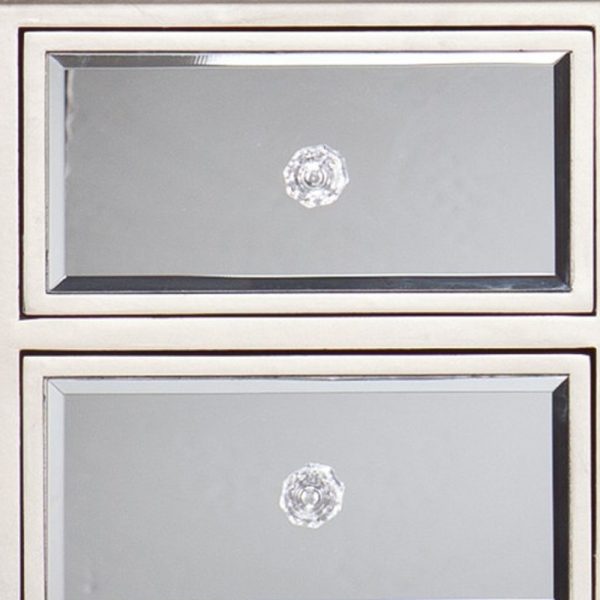 43" Silver Mirrored Glass Console Table And Drawers - Image 4