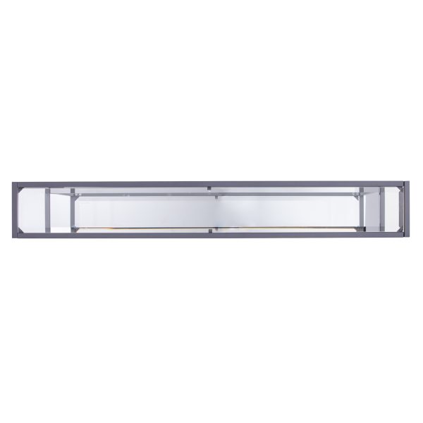 56" Clear and Silver Glass Mirrored Floor Shelf Console Table With Storage - Image 3