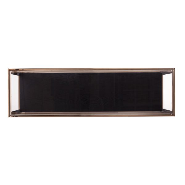 48" Clear and Champagne Glass Floor Shelf Console Table With Shelves - Image 4