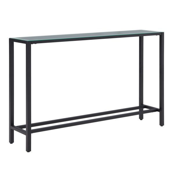 56" Black Mirrored Glass Console Table - Image 2