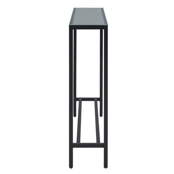 56" Black Mirrored Glass Console Table - Image 3