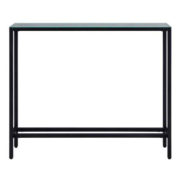 36" Black Mirrored Glass Console Table - Image 2