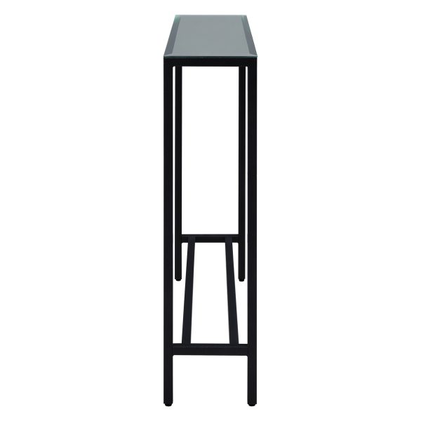 36" Black Mirrored Glass Console Table - Image 3