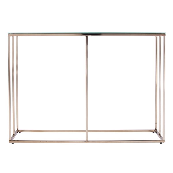 42" Clear and Gold Glass Frame Console Table - Image 2