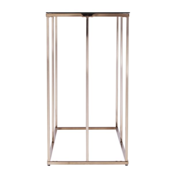 42" Clear and Gold Glass Frame Console Table - Image 3