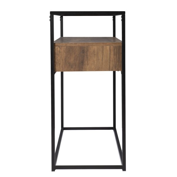 48" Clear and Black Glass Frame Console Table With Storage With Storage - Image 3
