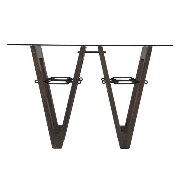 46" Clear and Gray Brown Glass Abstract Console Table - Image 2