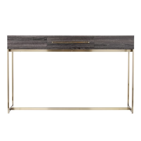 48" Gray and Gold Frame Console Table And Drawers - Image 2