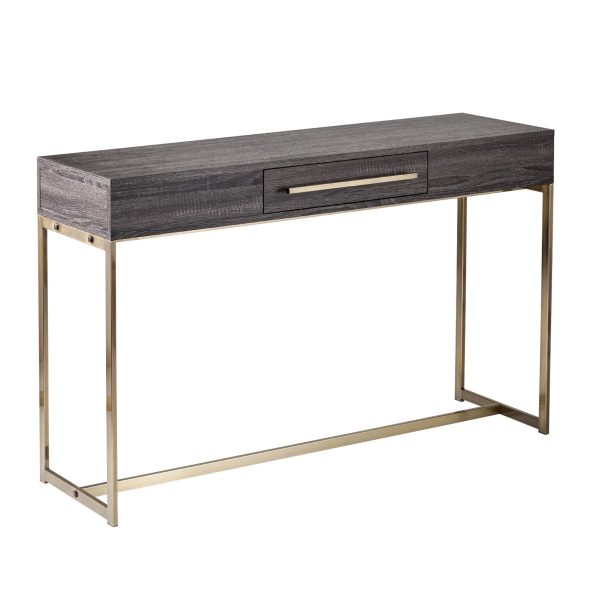 48" Gray and Gold Frame Console Table And Drawers - Image 3