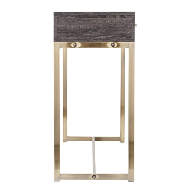 48" Gray and Gold Frame Console Table And Drawers - Image 4