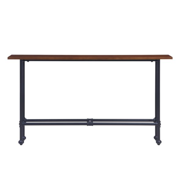 56" Espresso and Black Console Table - Image 2