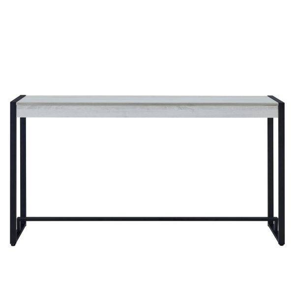 54" White and Black Distressed Sled Console Table - Image 2