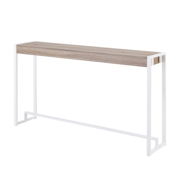 54" Gray Brown and White Sled Console Table - Image 3