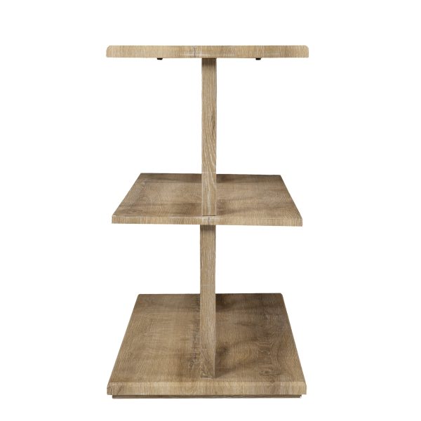42" Natural Floor Shelf Console Table With Shelves - Image 3