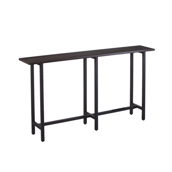 54" Espresso and Black Frame Console Table - Image 3