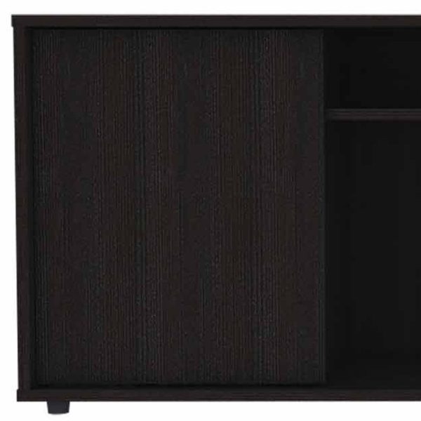 59" Black Open shelving TV Stand - Image 4