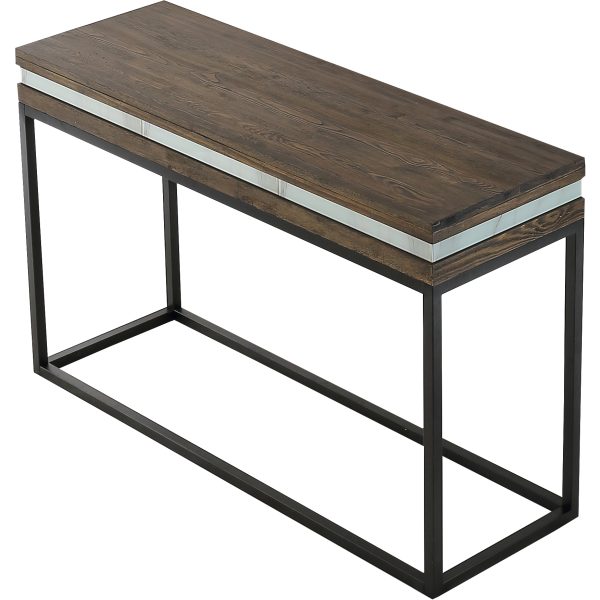 47" Brown and Black Frame Console Table - Image 3