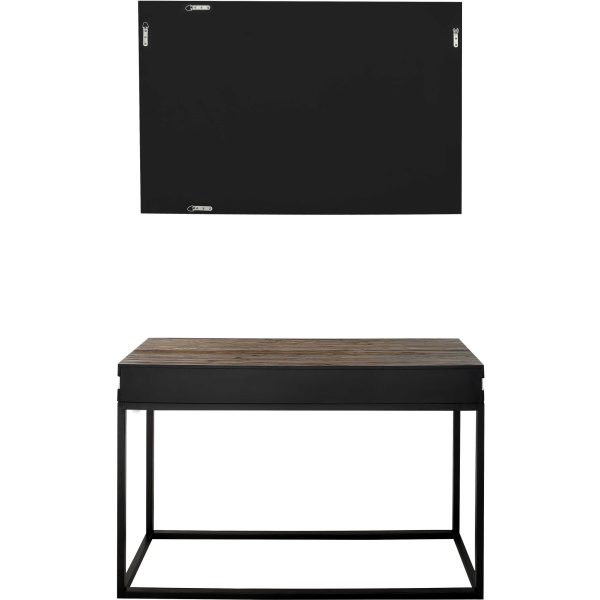 Set of Two 47" Brown and Black Frame Console Table - Image 4
