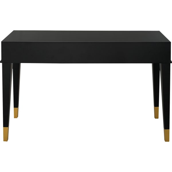 47" Black Silver and Gold Wood Console Table And Drawers - Image 4