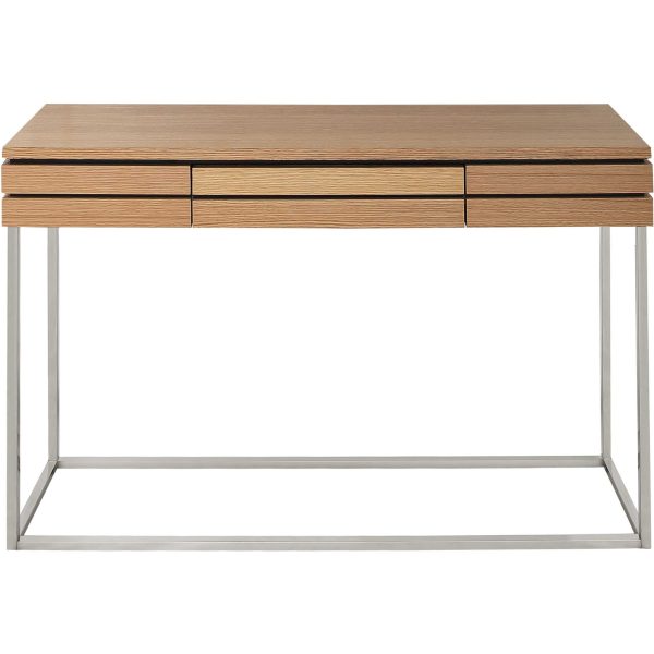 47" Brown and Silver Frame Console Table And Drawers - Image 2