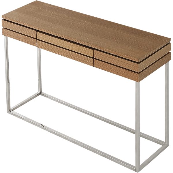 47" Brown and Silver Frame Console Table And Drawers - Image 3