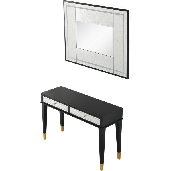 Set of Two 47" Black Console Table And Drawers - Image 3