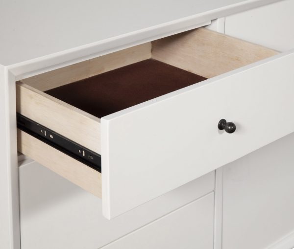 50" White Solid Wood Cabinet Enclosed Storage TV Stand - Image 4