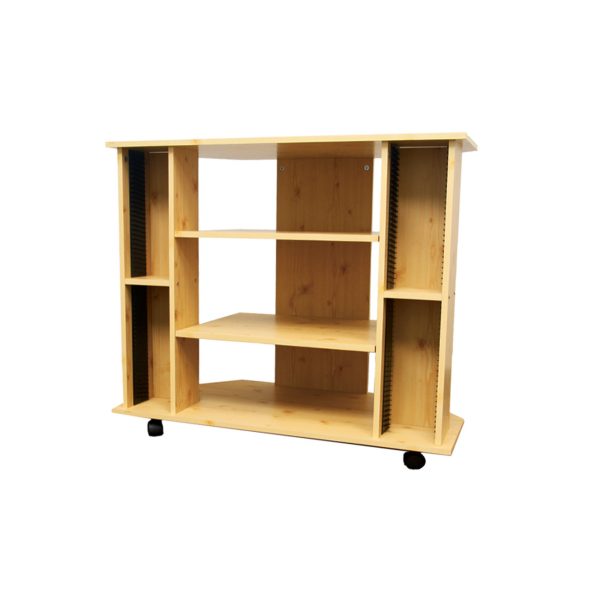 35" Wood Brown Open Shelving TV Stand - Image 2