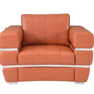 Terra Cotta Stripe Top Grade Italian Leather Chair