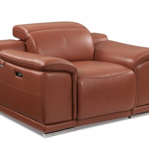 Mod Camel Brown Italian Leather Recliner Chair