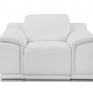 Mod Winter White Italian Leather Recliner Chair