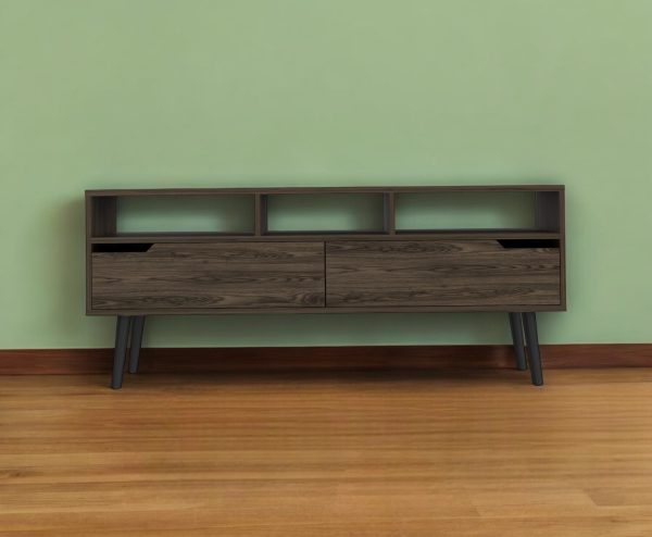 54" Dark Walnut Brown TV Stand - Image 2