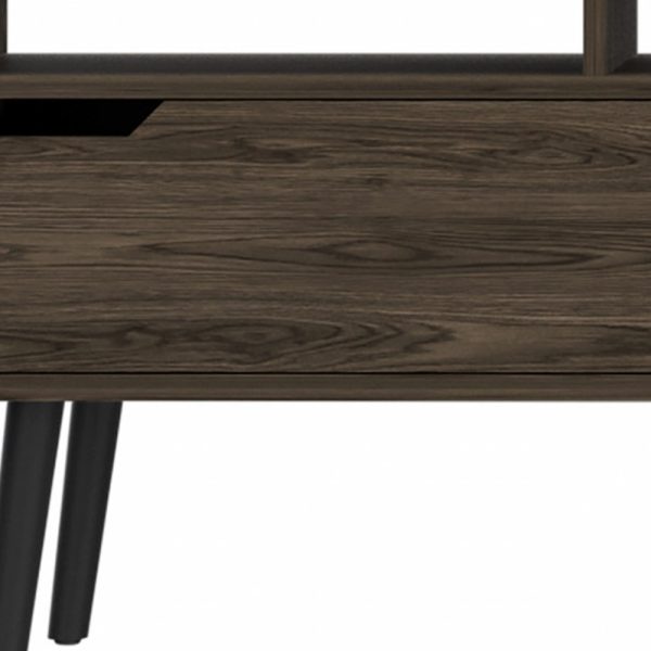 54" Dark Walnut Brown TV Stand - Image 4