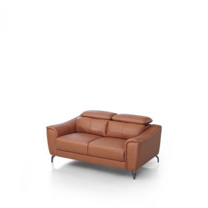 Urban 65" Brown Leather Adjustable Headrest Loveseat