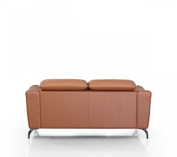 Urban 65" Brown Leather Adjustable Headrest Loveseat - Image 3