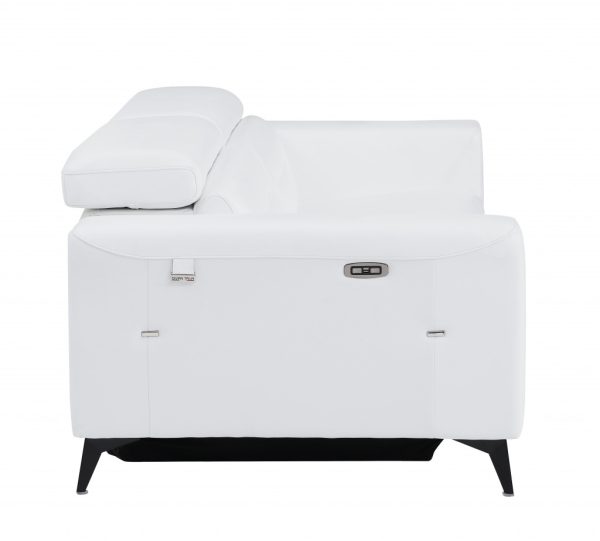 41" White Italian Leather Power Recliner Chair - Image 4