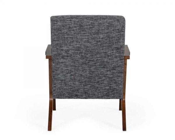 24" Grey And Walnut Solid Color Arm Chair - Image 4