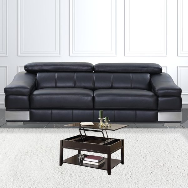 40" Black Manufactured Wood Lift Top Coffee Table With Storage - Image 3