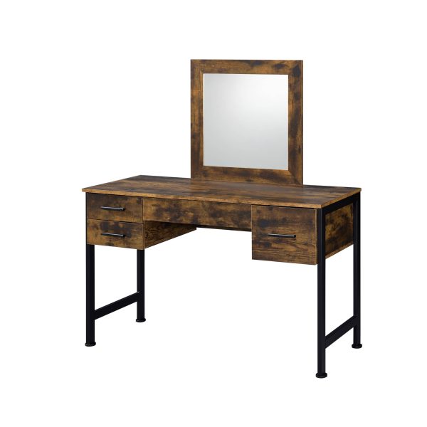 53" Rustic Oak & Black Finish Dresser Mirror - Image 2