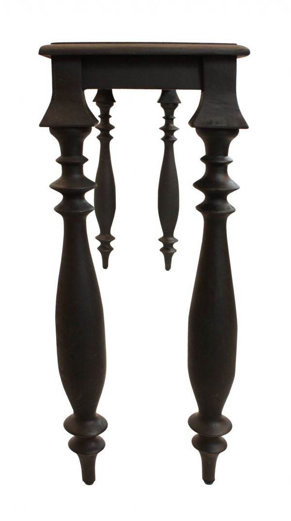 54" Black Solid Wood Distressed Console Table - Image 3